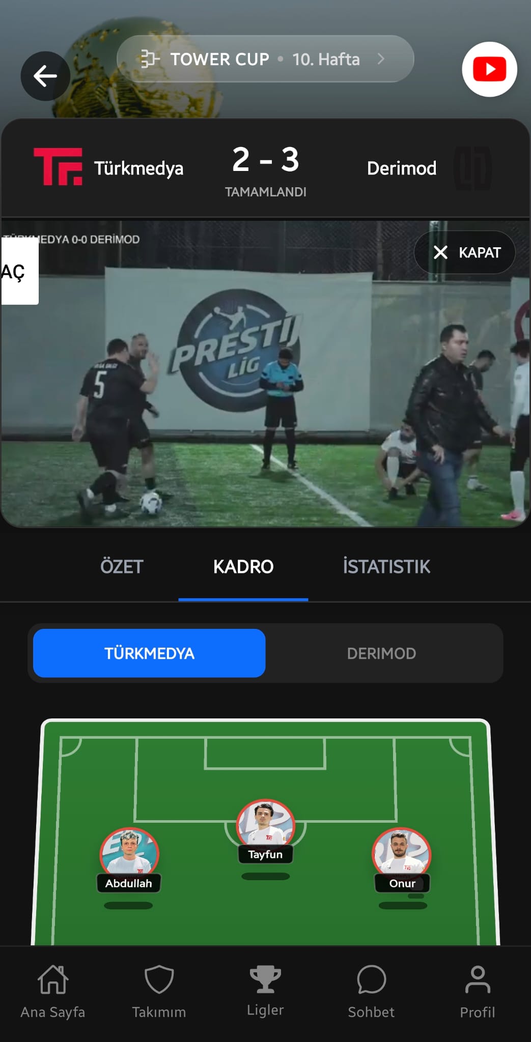 Canlı Maç Skoru ve İstatistikler