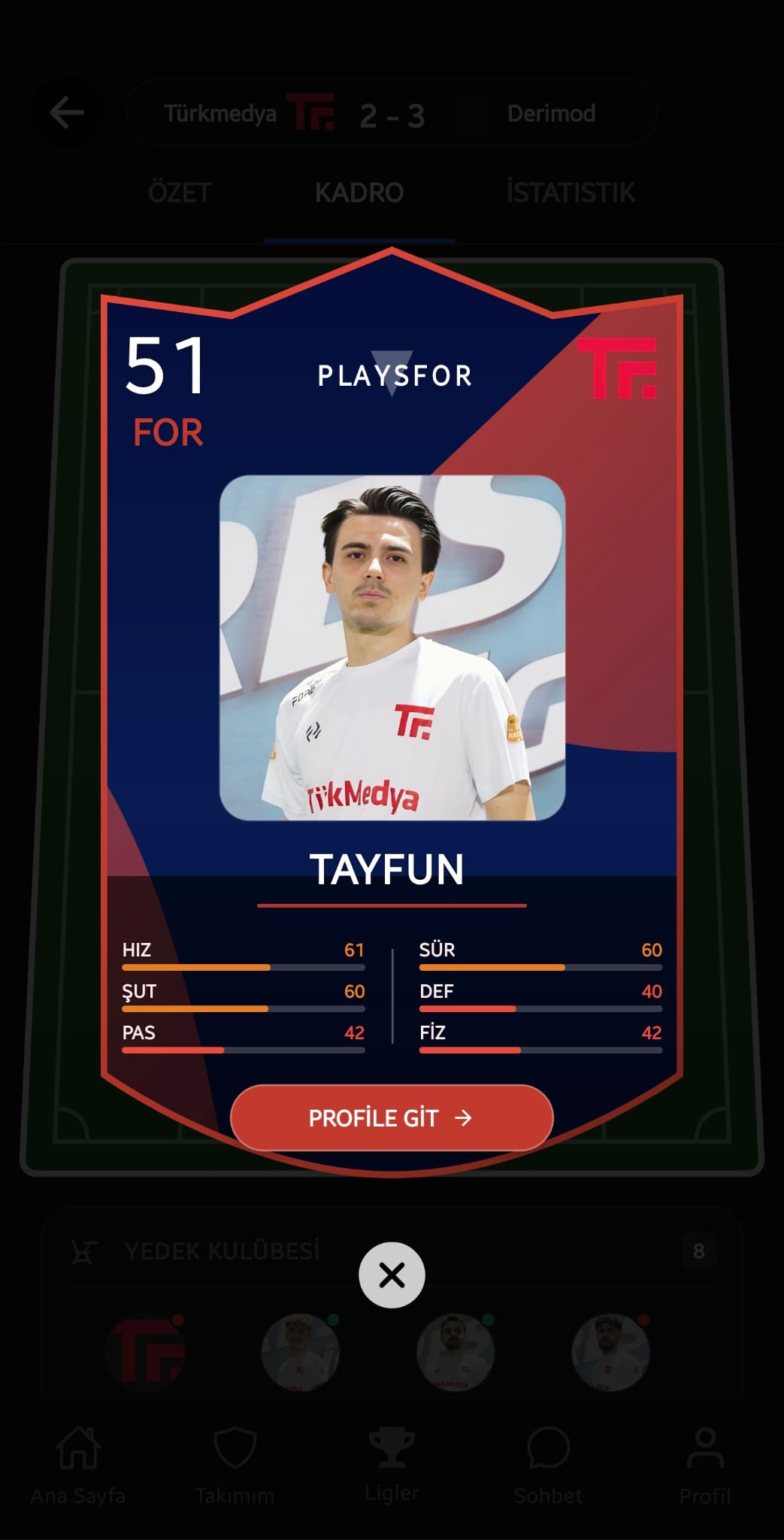 Halı Saha Oyuncu Profili Oluşturma